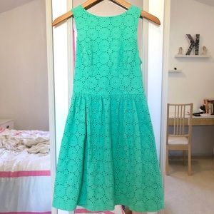 Kensie Green Lace High Neck Sleeveless Dress (XS)